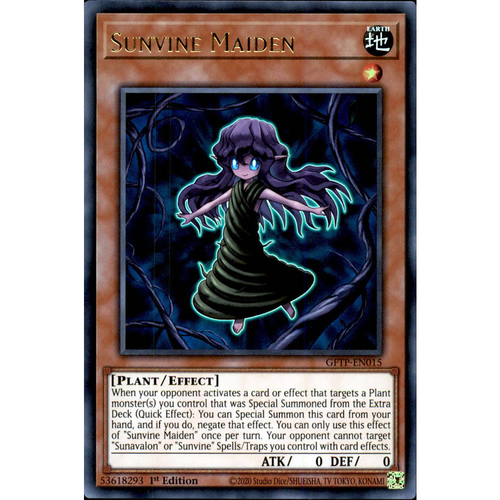 Sunvine Maiden GFTP-EN015 Yu-Gi-Oh! Card from the Ghosts from the Past Set
