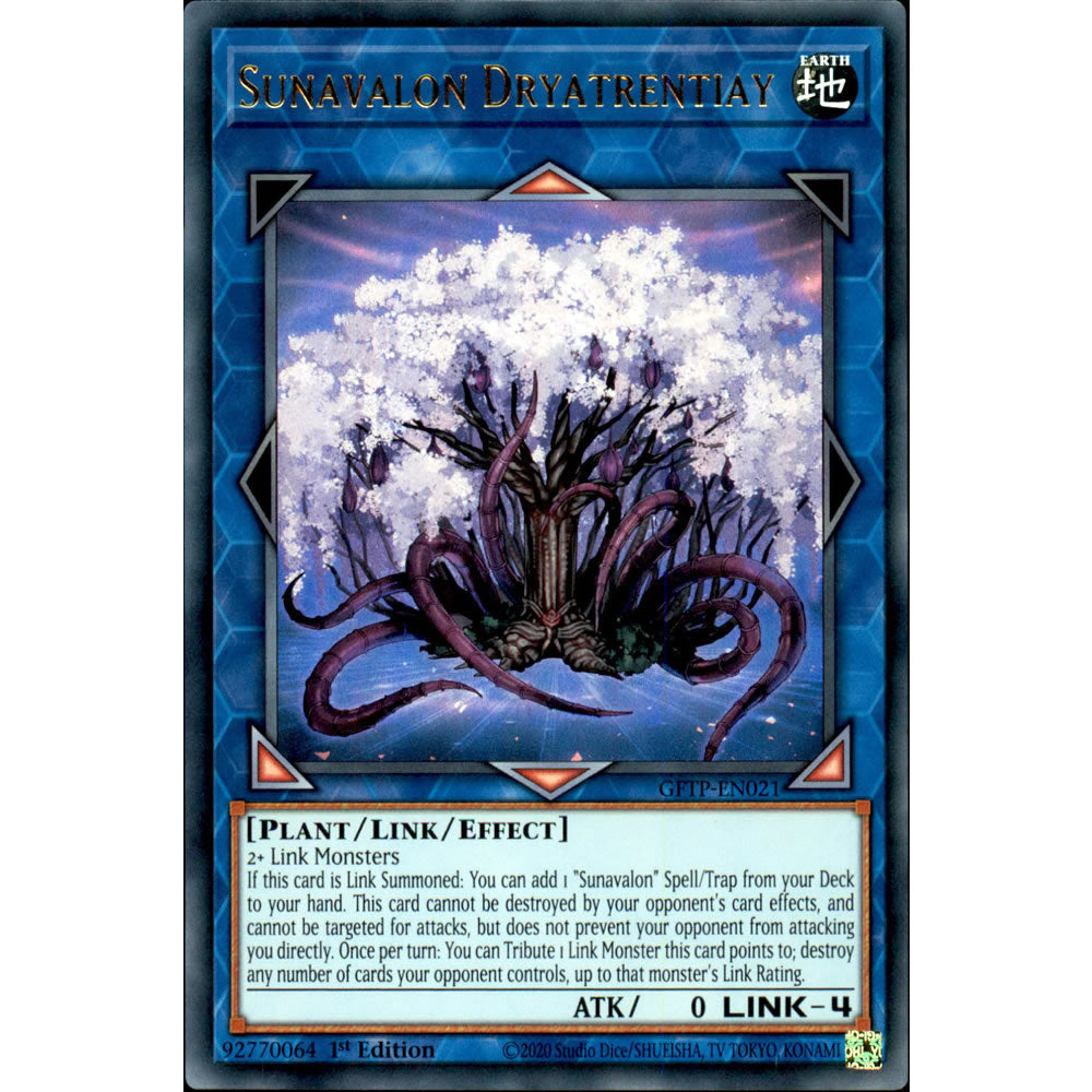 Sunavalon Dryatrentiay GFTP-EN021 Yu-Gi-Oh! Card from the Ghosts from the Past Set