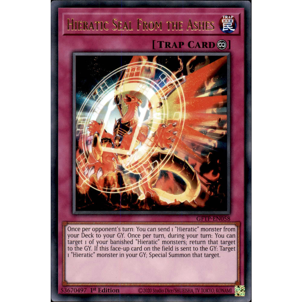 Hieratic Seal From the Ashes GFTP-EN058 Yu-Gi-Oh! Card from the Ghosts from the Past Set