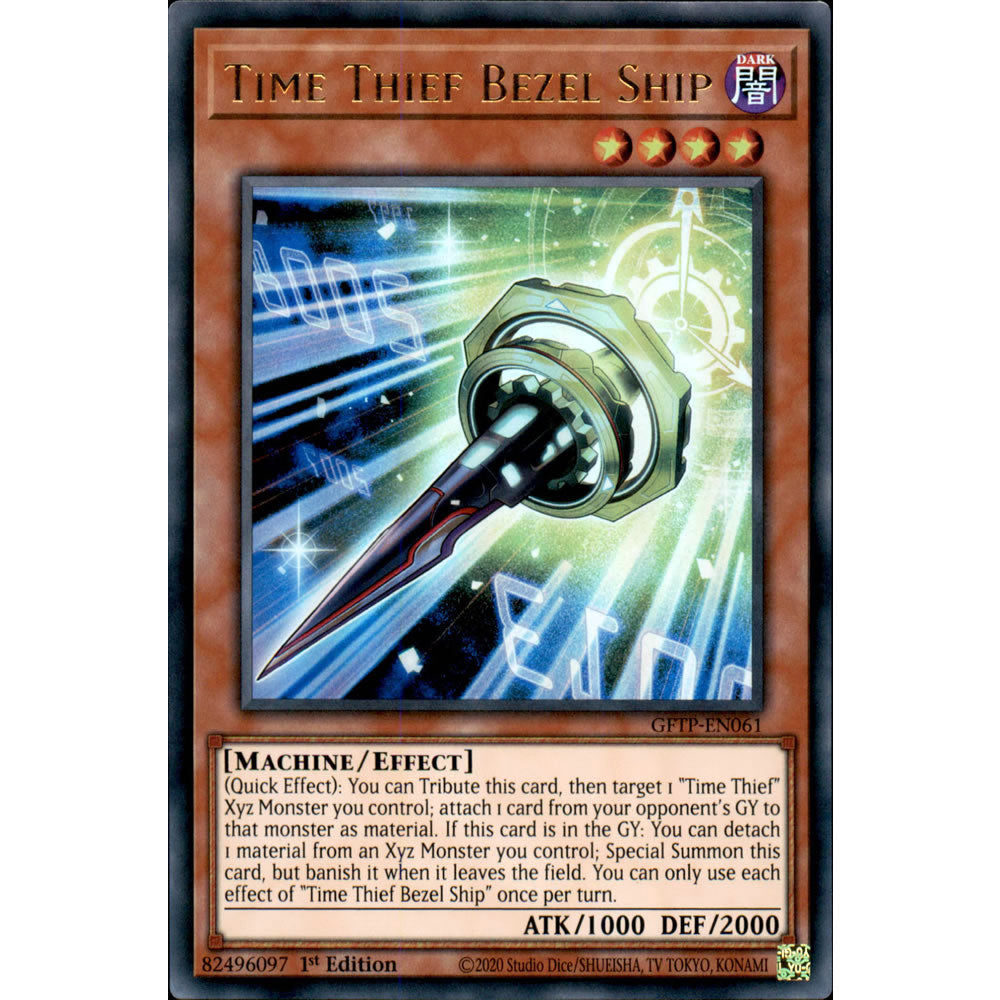 Time Thief Bezel Ship GFTP-EN061 Yu-Gi-Oh! Card from the Ghosts from the Past Set