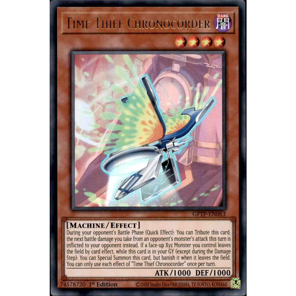 Time Thief Chronocorder GFTP-EN063 Yu-Gi-Oh! Card from the Ghosts from the Past Set