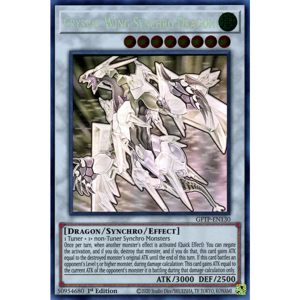 Crystal Wing Synchro Dragon GFTP-EN130 Yu-Gi-Oh! Card from the Ghosts from the Past Set