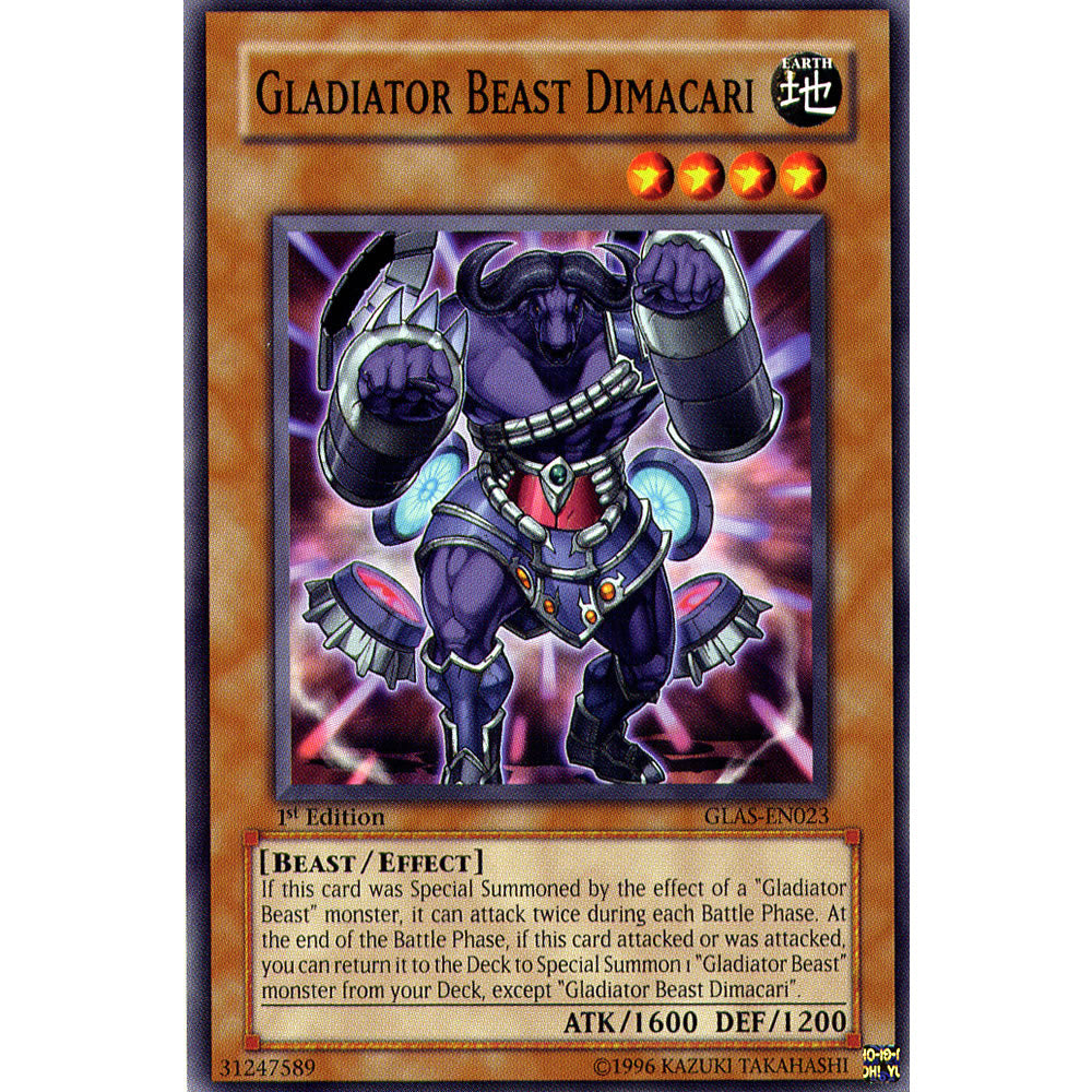 Gladiator Beast Dimacari GLAS-EN023 Yu-Gi-Oh! Card from the Gladiator's Assault Set
