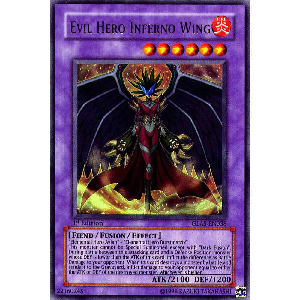 Evil Hero Inferno Wing GLAS-EN038 Yu-Gi-Oh! Card from the Gladiator's Assault Set