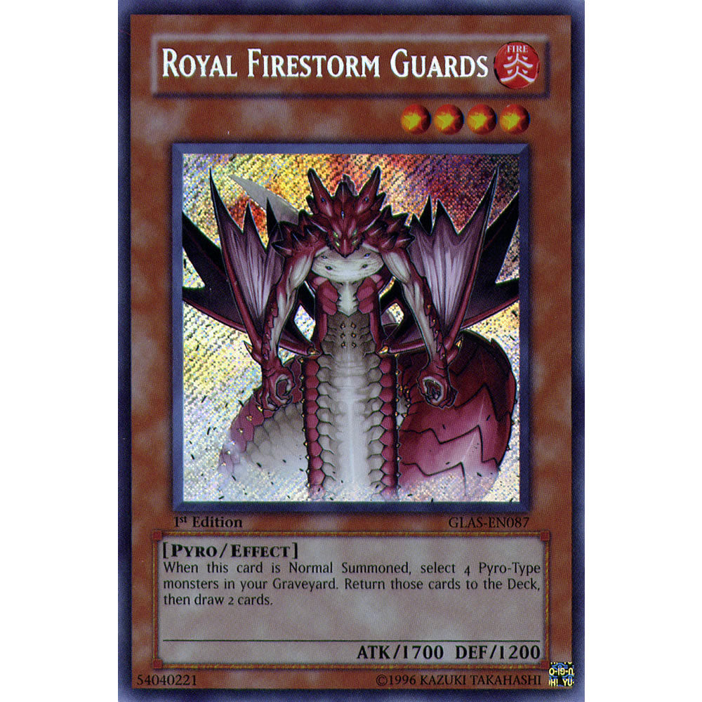 Royal Firestorm Guards GLAS-EN087 Yu-Gi-Oh! Card from the Gladiator's Assault Set