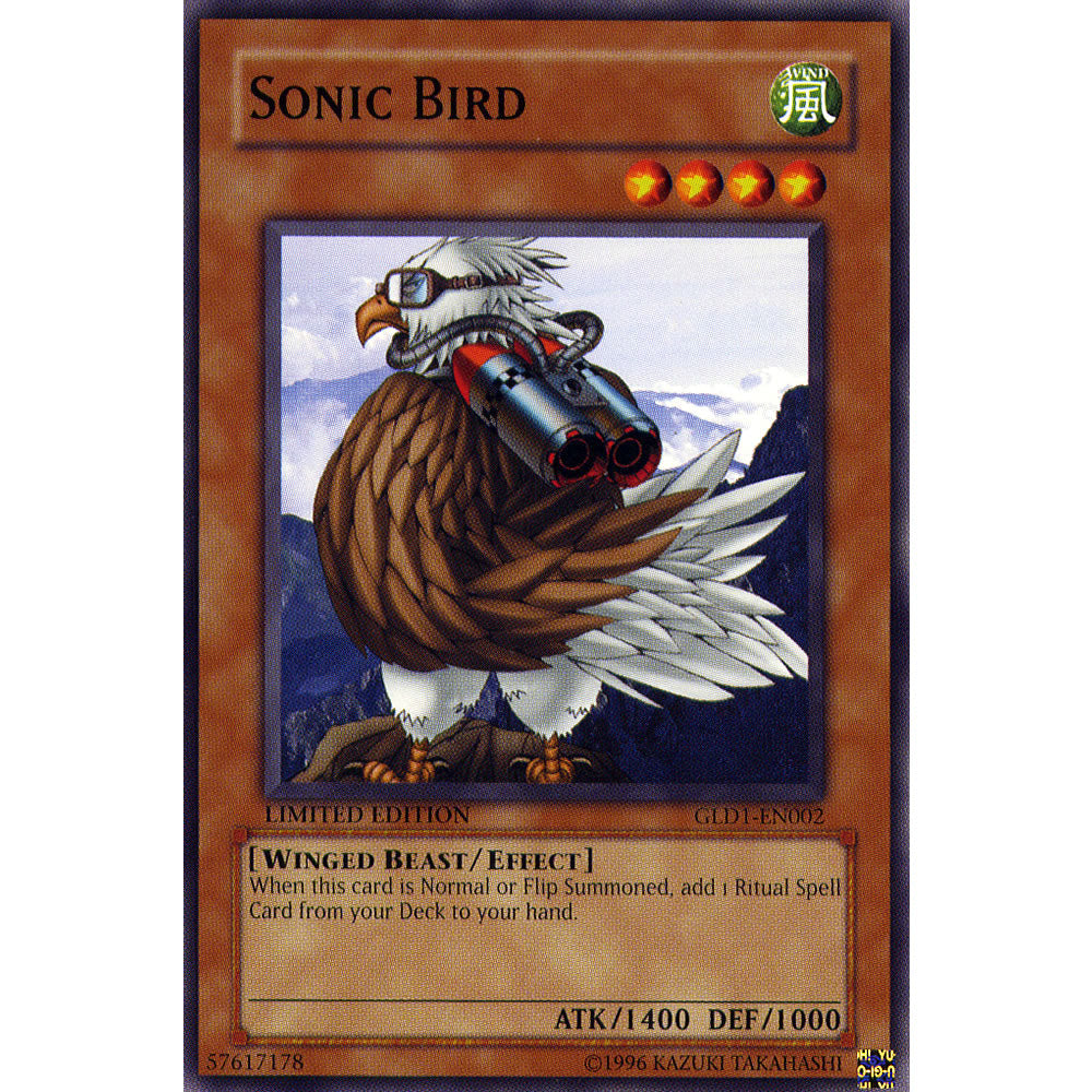 Sonic Bird GLD1-EN002 Yu-Gi-Oh! Card from the Gold Series 1 Set