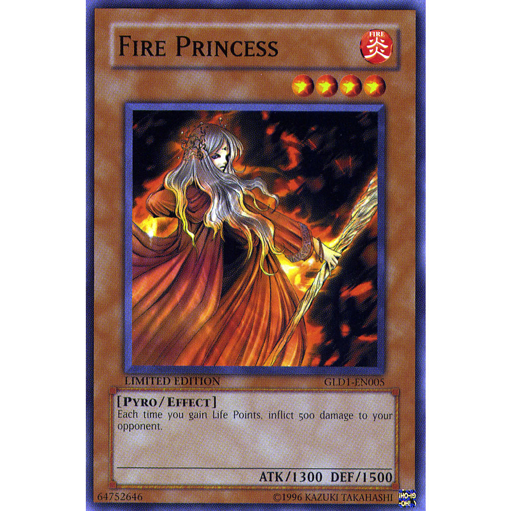 Fire Princess GLD1-EN005 Yu-Gi-Oh! Card from the Gold Series 1 Set