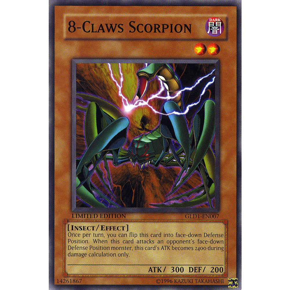8-Claws Scorpion GLD1-EN007 Yu-Gi-Oh! Card from the Gold Series 1 Set