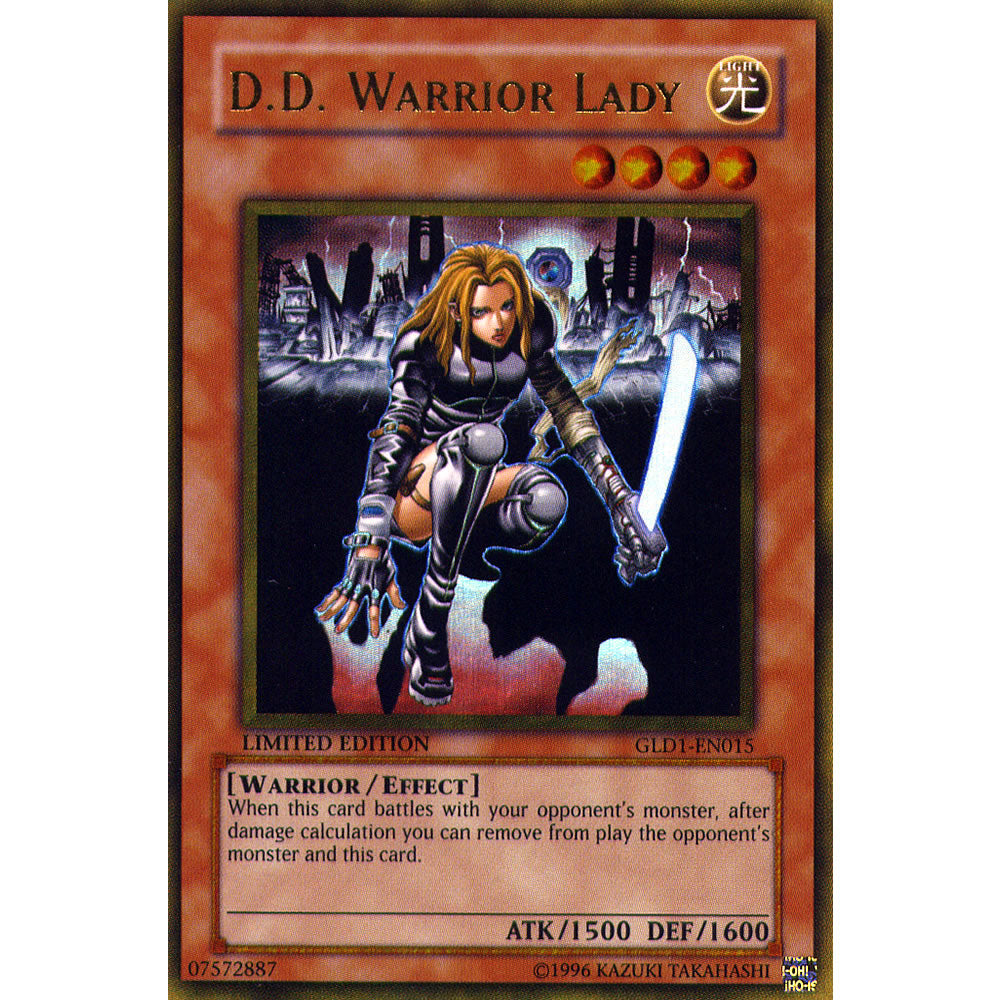 D. D. Warrior Lady GLD1-EN015 Yu-Gi-Oh! Card from the Gold Series 1 Set