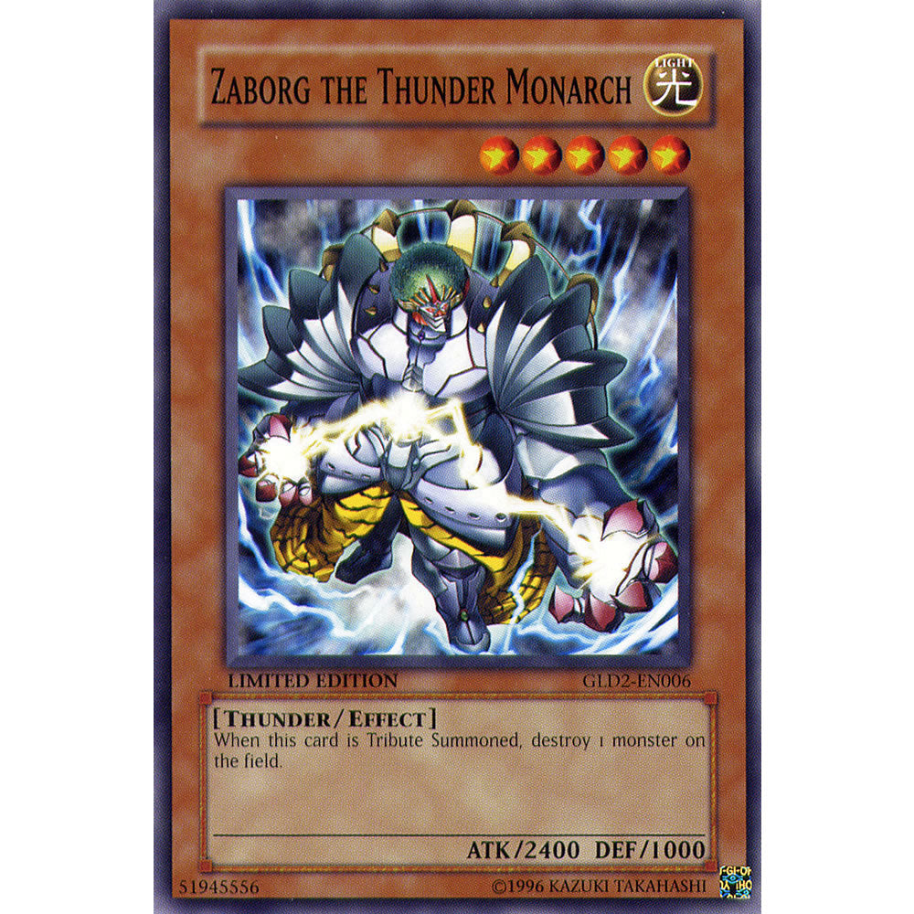 Zaborg the Thunder Monarch GLD2-EN006 Yu-Gi-Oh! Card from the Gold Series 2 (2009) Set
