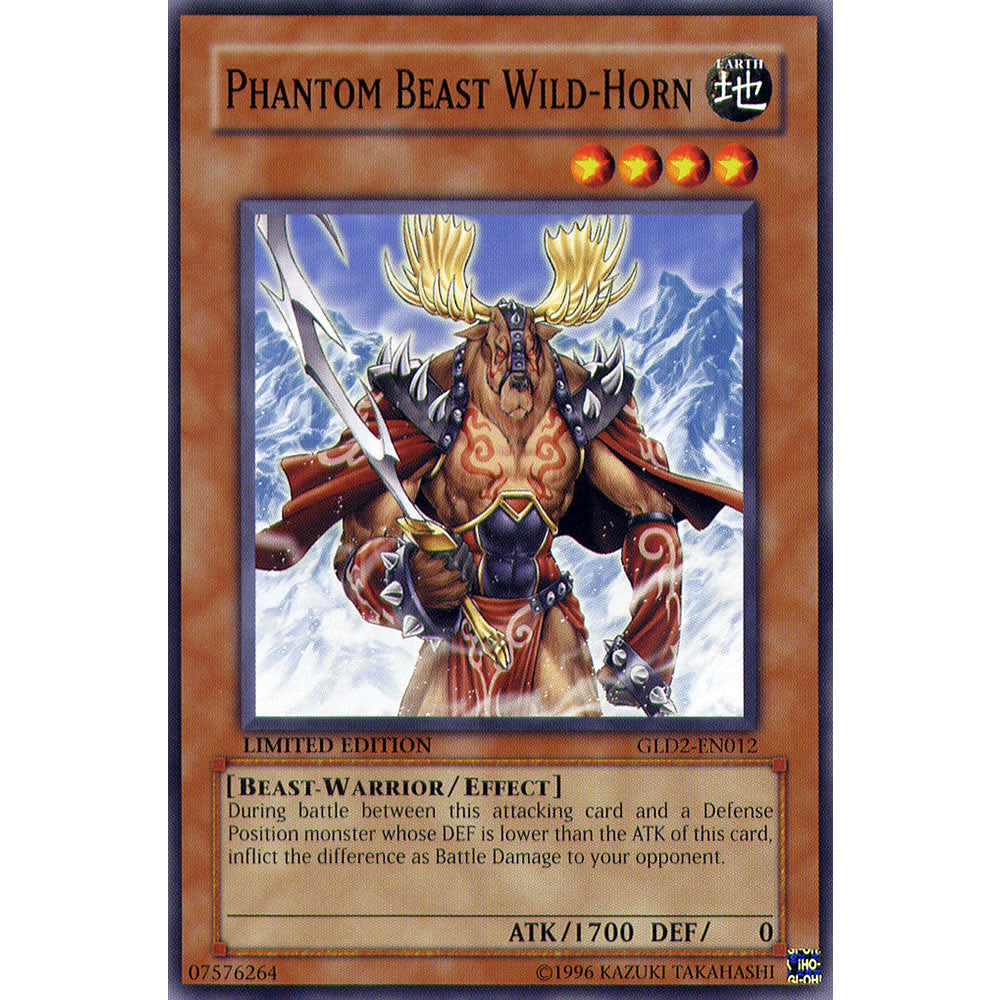 Phantom Beast Wild-Horn GLD2-EN012 Yu-Gi-Oh! Card from the Gold Series 2 (2009) Set