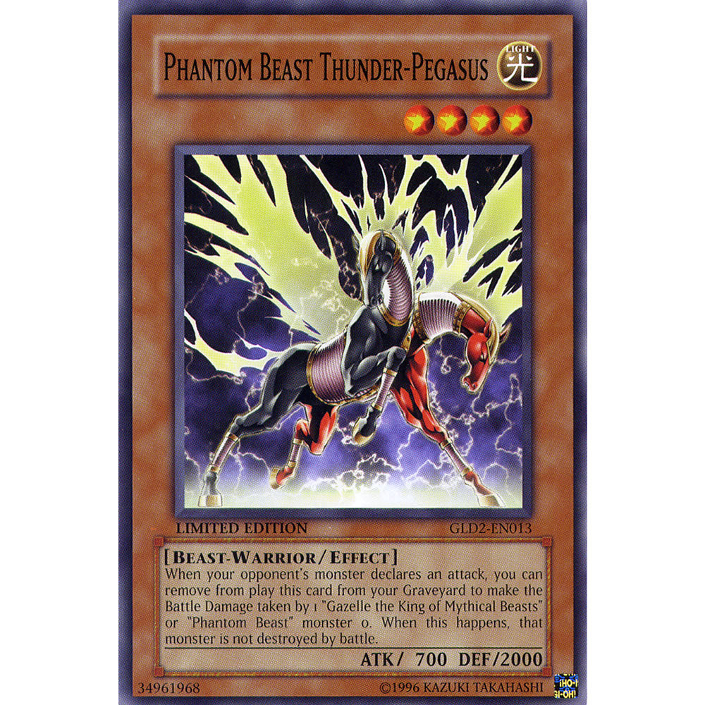 Phantom Beast Thunder-Pegasus GLD2-EN013 Yu-Gi-Oh! Card from the Gold Series 2 (2009) Set