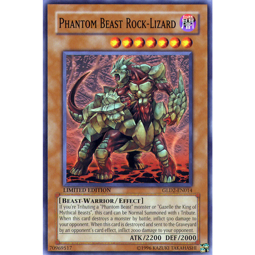 Phantom Beast Rock-Lizard GLD2-EN014 Yu-Gi-Oh! Card from the Gold Series 2 (2009) Set