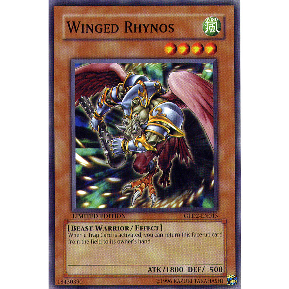 Winged Rhynos GLD2-EN015 Yu-Gi-Oh! Card from the Gold Series 2 (2009) Set
