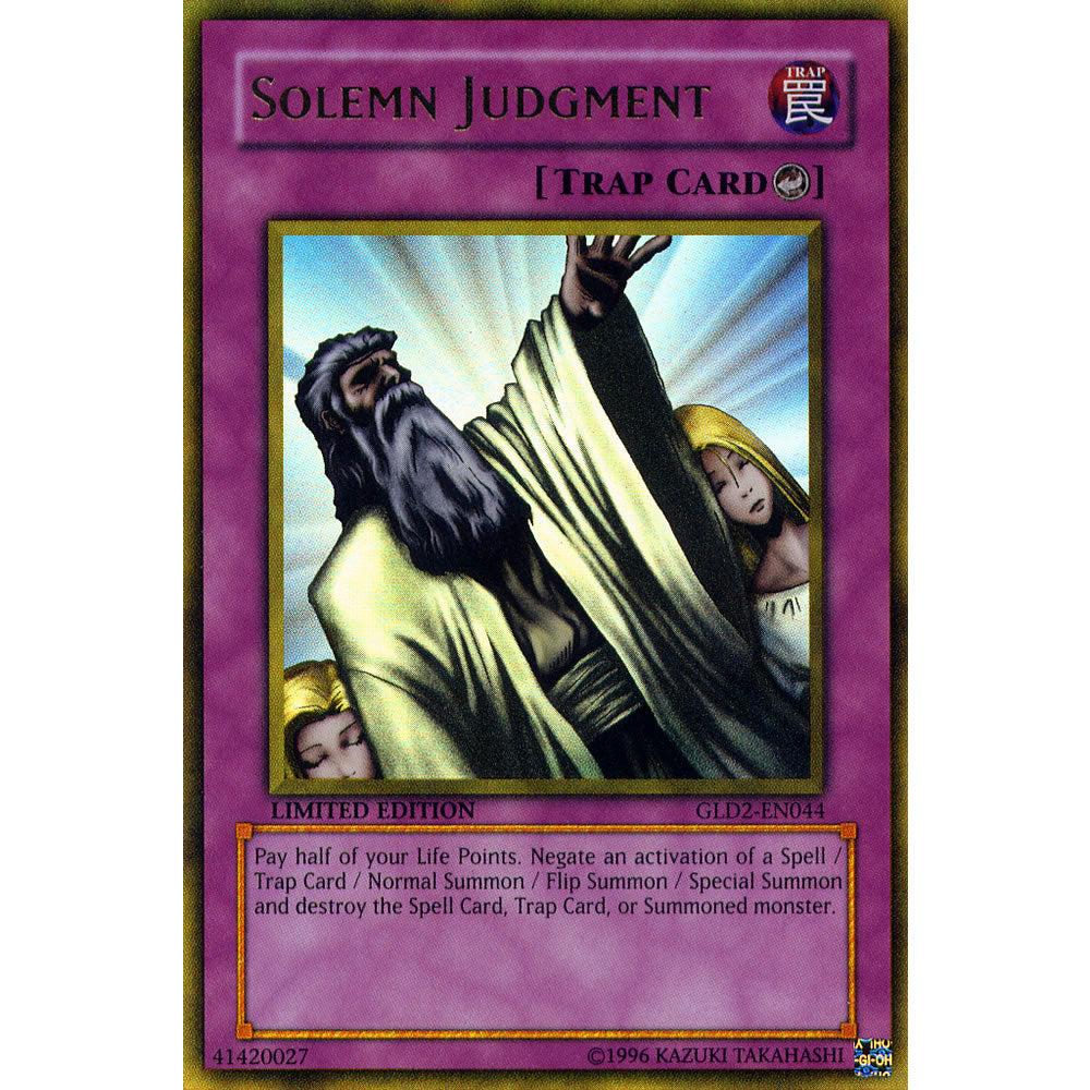 Solemn Judgment GLD2-EN044 Yu-Gi-Oh! Card from the Gold Series 2 (2009) Set