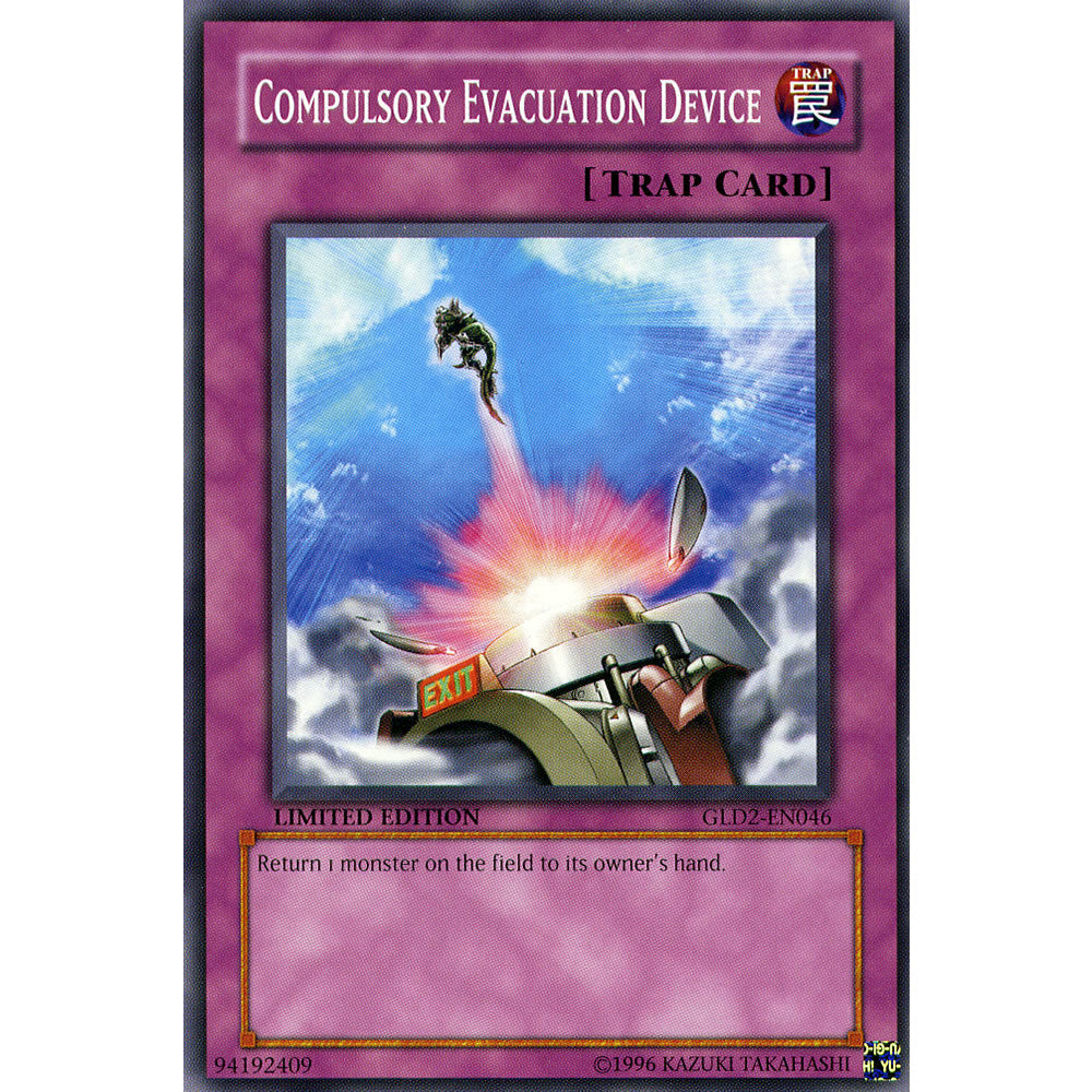 Compulsory Evacuation Device GLD2-EN046 Yu-Gi-Oh! Card from the Gold Series 2 (2009) Set