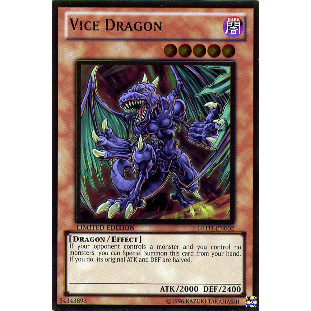 Vice Dragon GLD3-EN002 Yu-Gi-Oh! Card from the Gold Series 3 Set