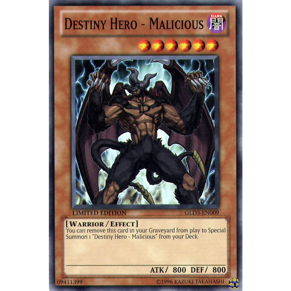 Destiny Hero - Malicious GLD3-EN009 Yu-Gi-Oh! Card from the Gold Series 3 Set