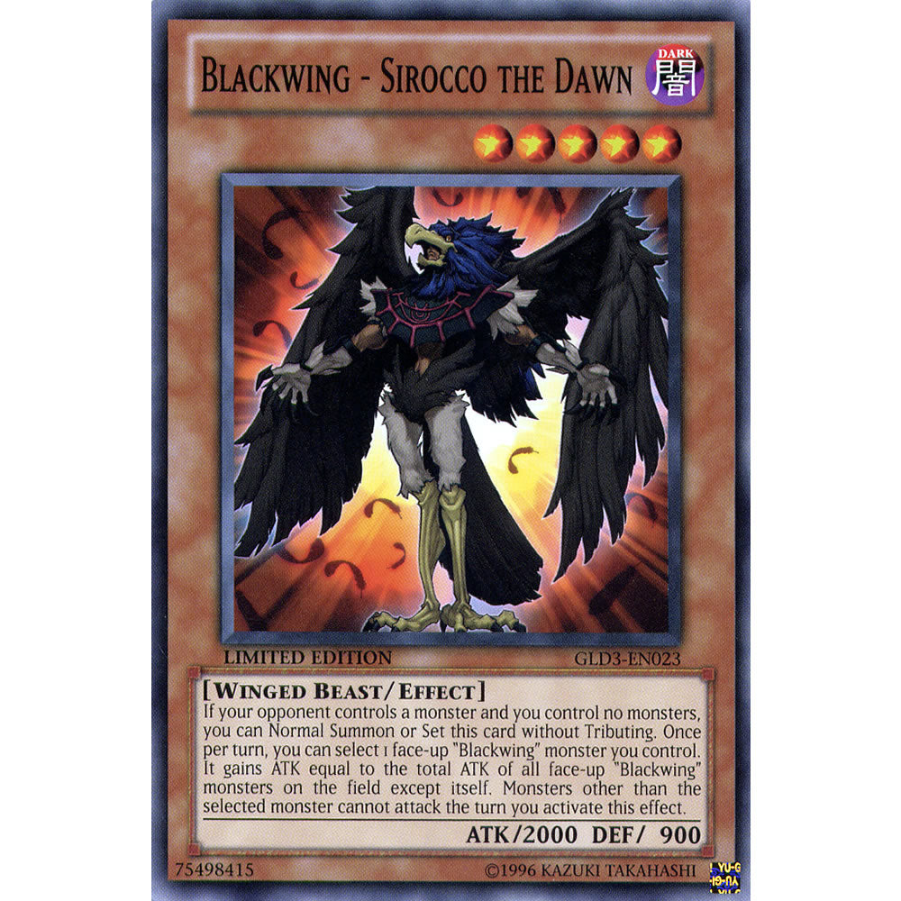 Blackwing - Sirocco The Dawn GLD3-EN023 Yu-Gi-Oh! Card from the Gold Series 3 Set