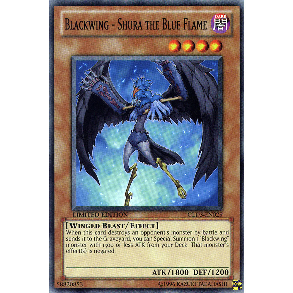 Blackwing - Shura the Blue Flame GLD3-EN025 Yu-Gi-Oh! Card from the Gold Series 3 Set