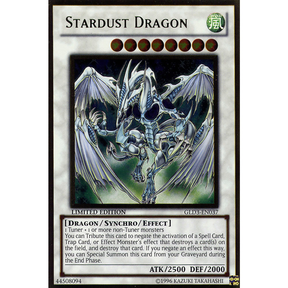 Stardust Dragon GLD3-EN037 Yu-Gi-Oh! Card from the Gold Series 3 Set