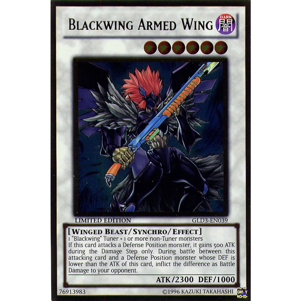 Blackwing Armed Wing GLD3-EN039 Yu-Gi-Oh! Card from the Gold Series 3 Set