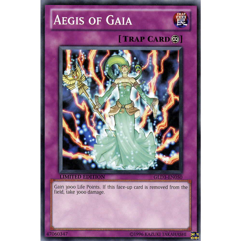 Aegis of Gaia GLD3-EN050 Yu-Gi-Oh! Card from the Gold Series 3 Set
