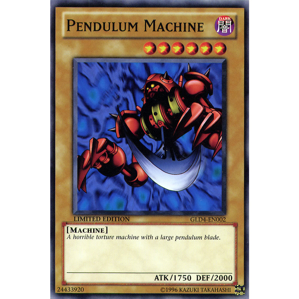 Pendulum Machine GLD4-EN002 Yu-Gi-Oh! Card from the Gold Series 4: Pyramids Edition Set