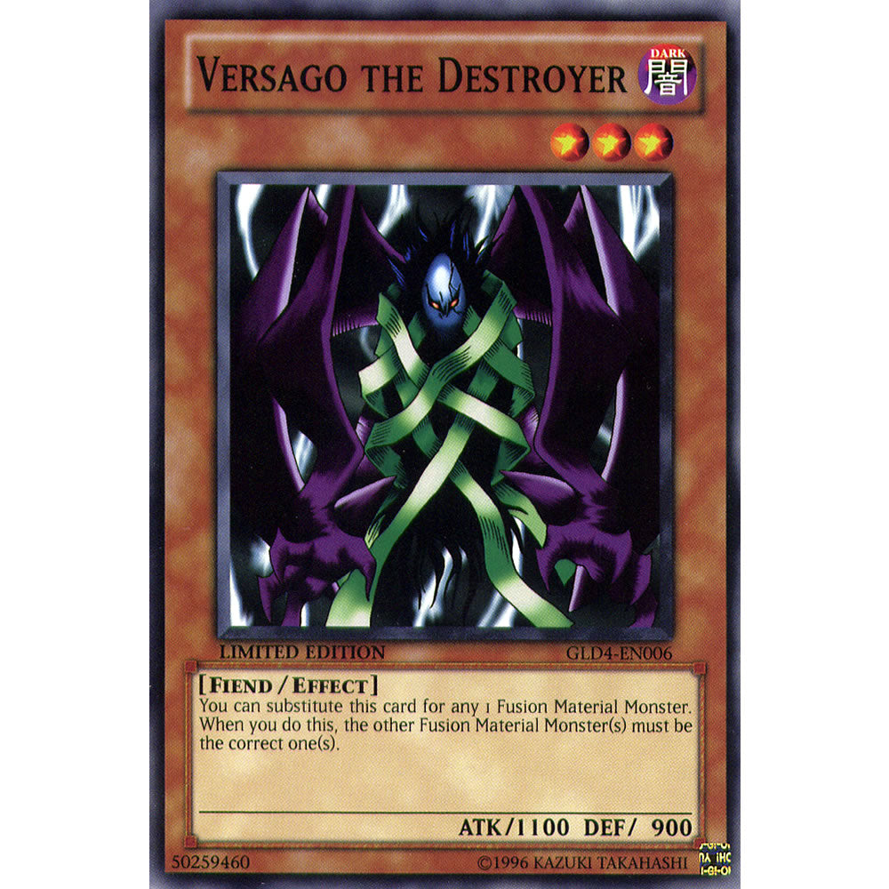 Versago the Destroyer GLD4-EN006 Yu-Gi-Oh! Card from the Gold Series 4: Pyramids Edition Set