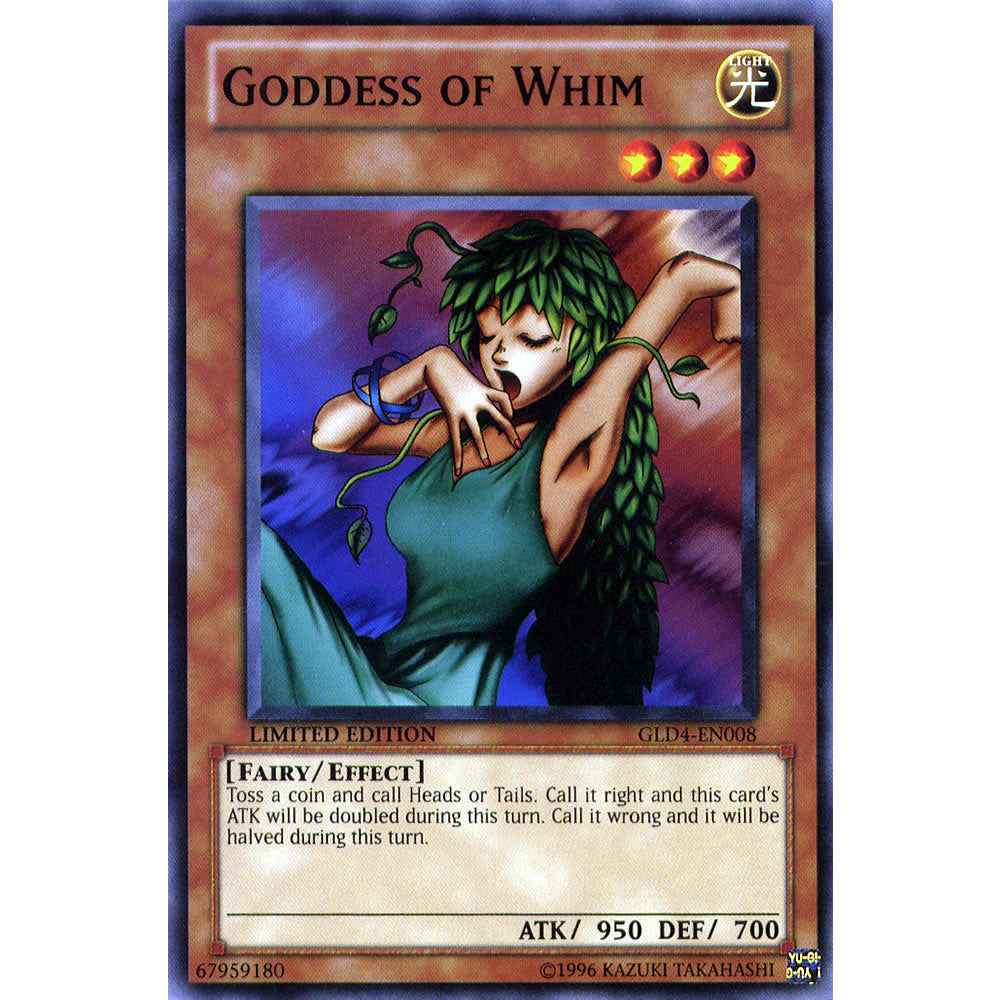 Goddess of Whim GLD4-EN008 Yu-Gi-Oh! Card from the Gold Series 4: Pyramids Edition Set