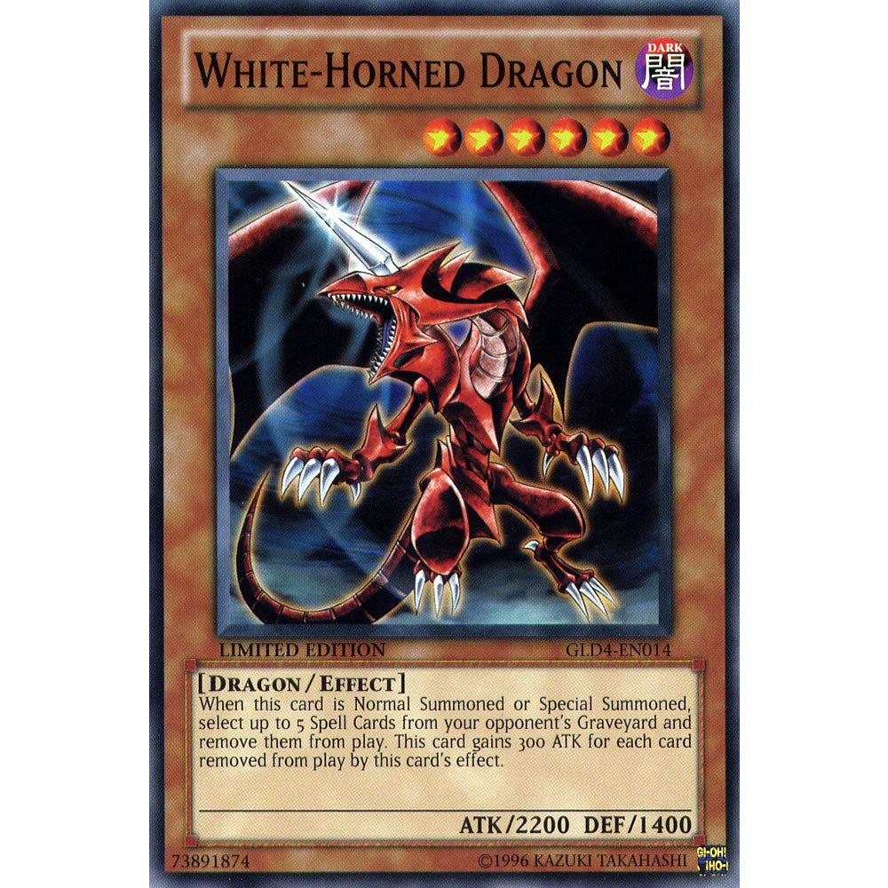 White - Horned Dragon GLD4-EN014 Yu-Gi-Oh! Card from the Gold Series 4: Pyramids Edition Set
