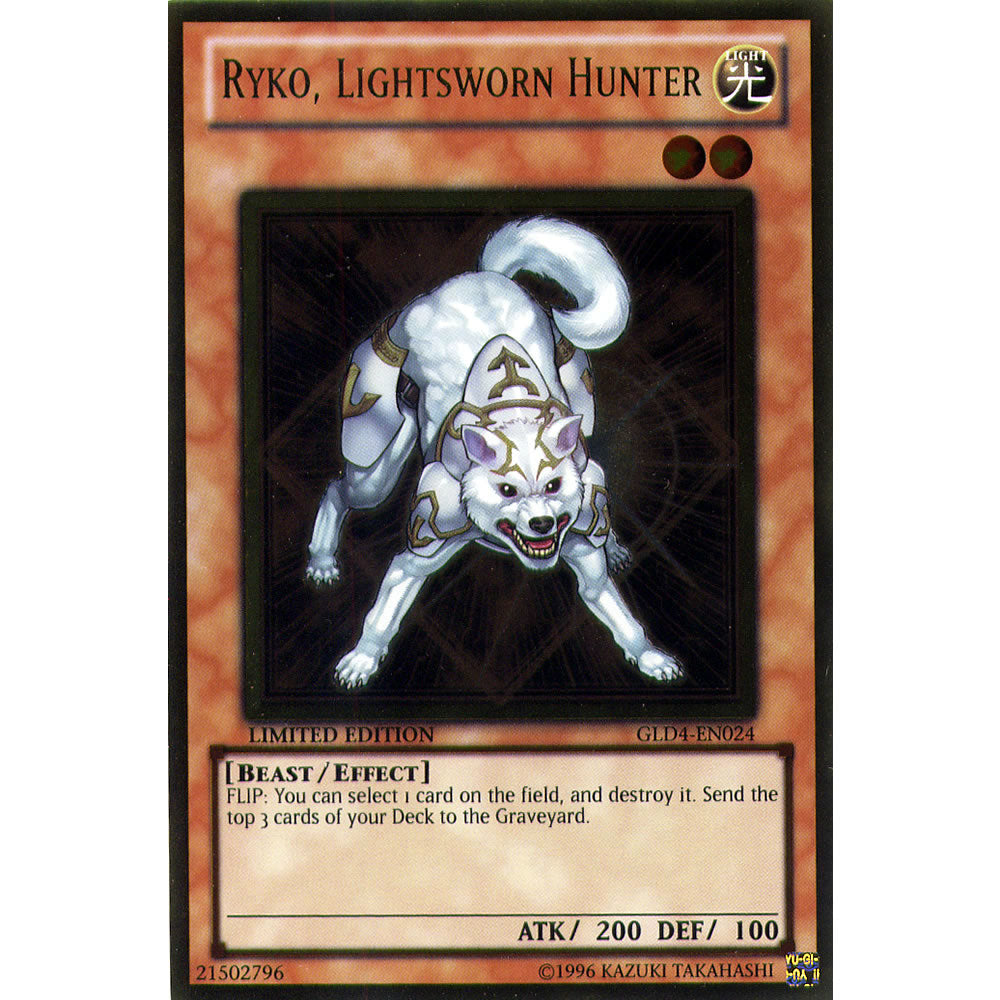Ryko, Lightsworn Hunter GLD4-EN024 Yu-Gi-Oh! Card from the Gold Series 4: Pyramids Edition Set