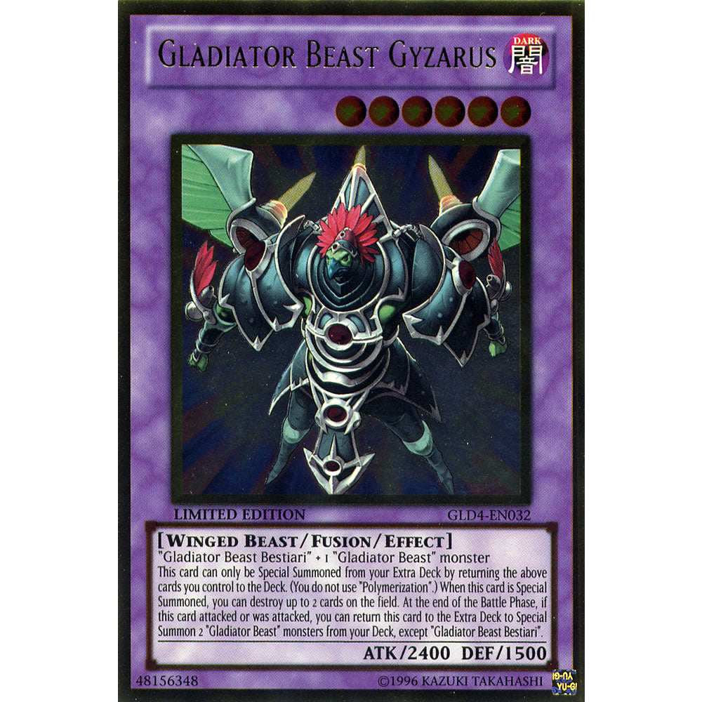 Gladiator Beast Gyzarus GLD4-EN032 Yu-Gi-Oh! Card from the Gold Series 4: Pyramids Edition Set