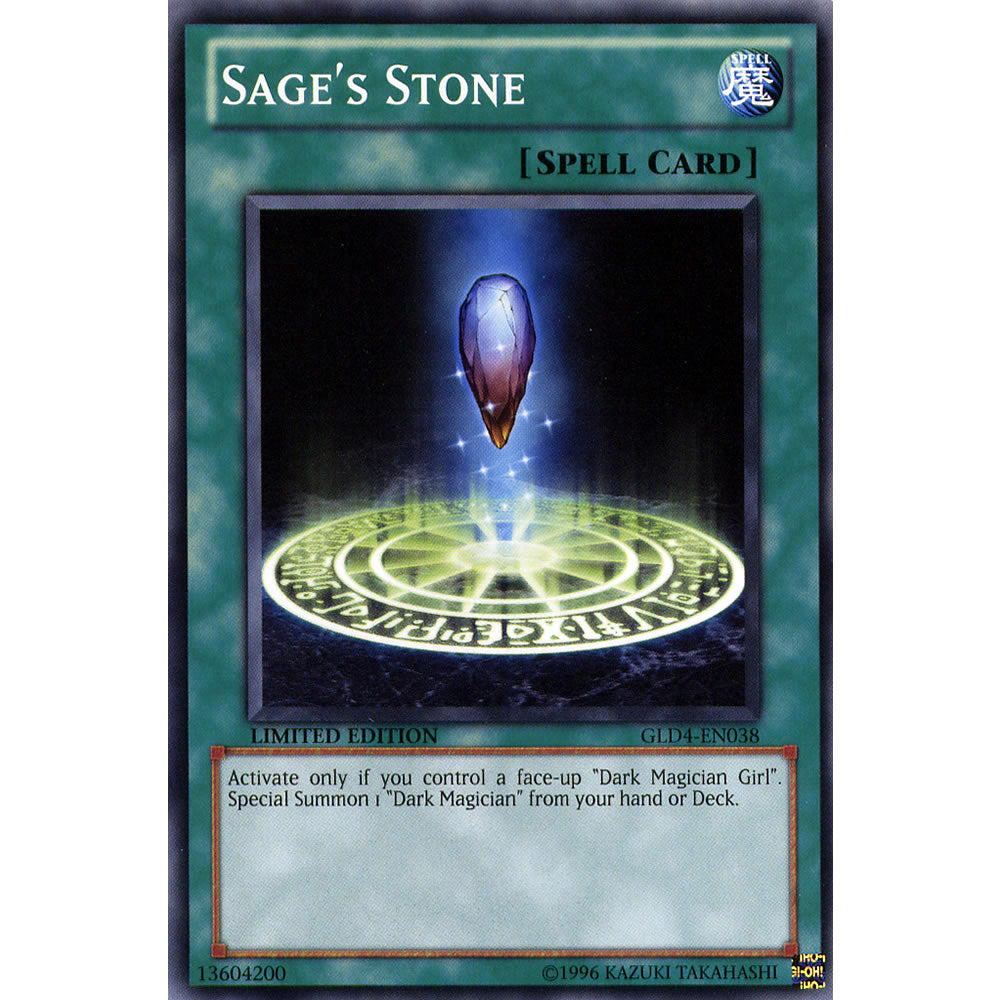 Sage's Stone GLD4-EN038 Yu-Gi-Oh! Card from the Gold Series 4: Pyramids Edition Set