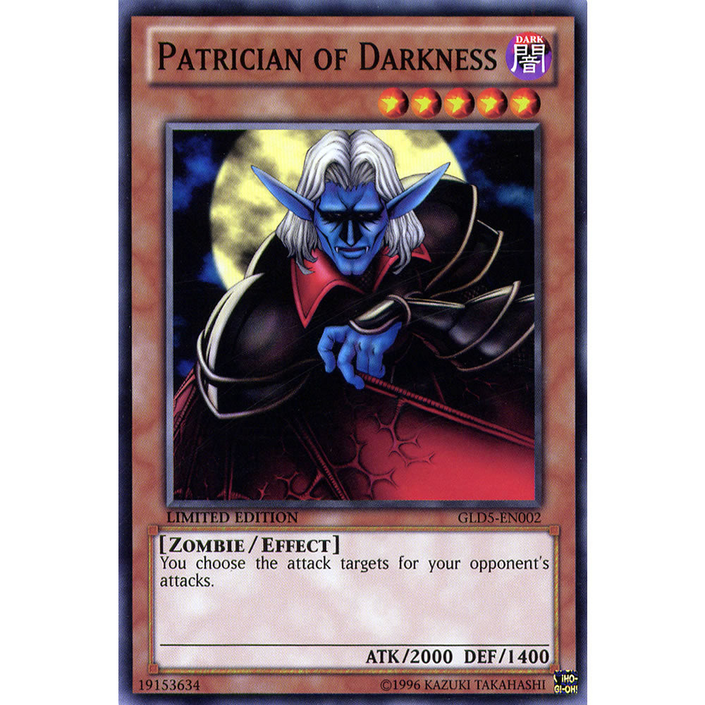 Patrician of Darkness GLD5-EN002 Yu-Gi-Oh! Card from the Gold Series: Haunted Mine Set