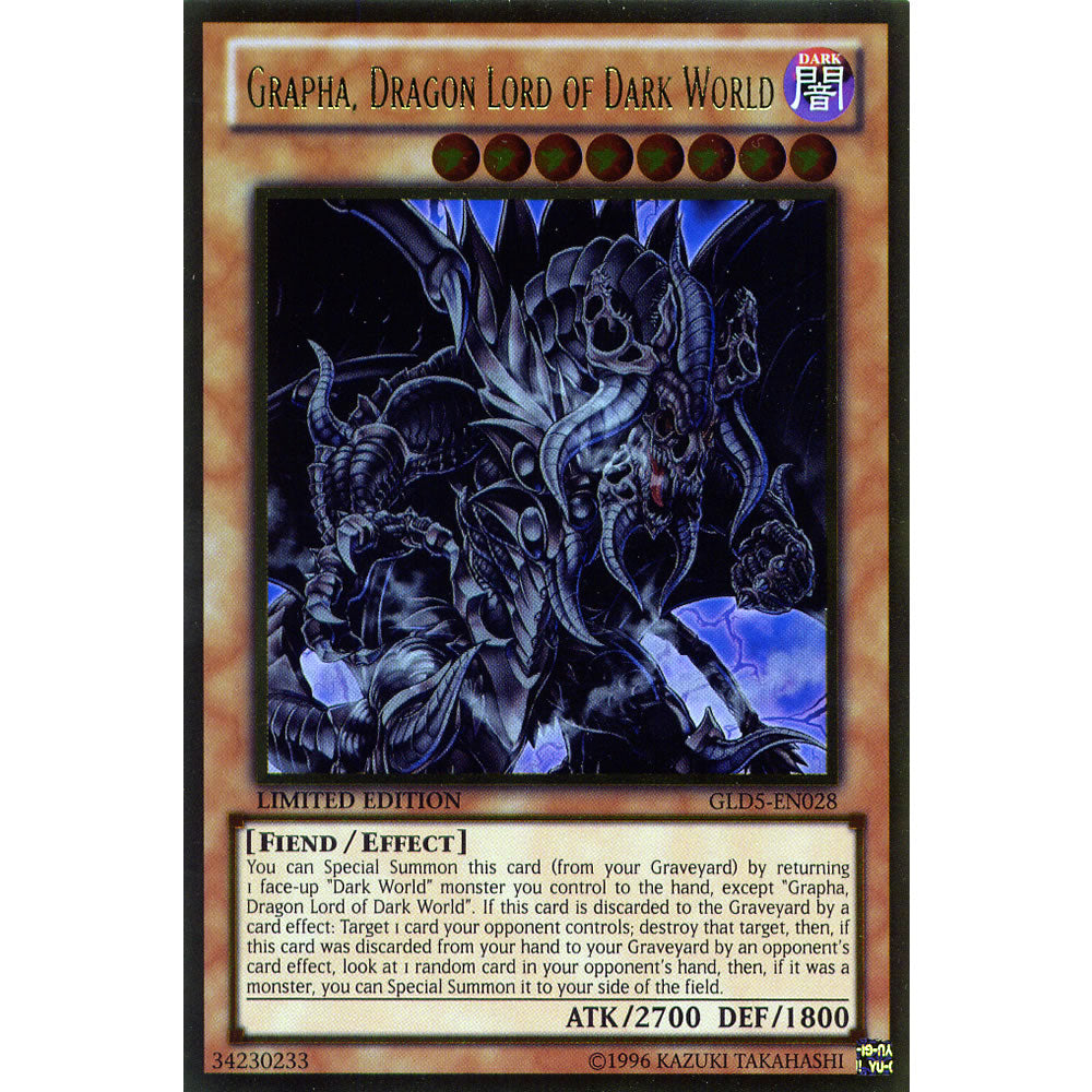 Grapha, Dragon Lord of Dark World GLD5-EN028 Yu-Gi-Oh! Card from the Gold Series: Haunted Mine Set