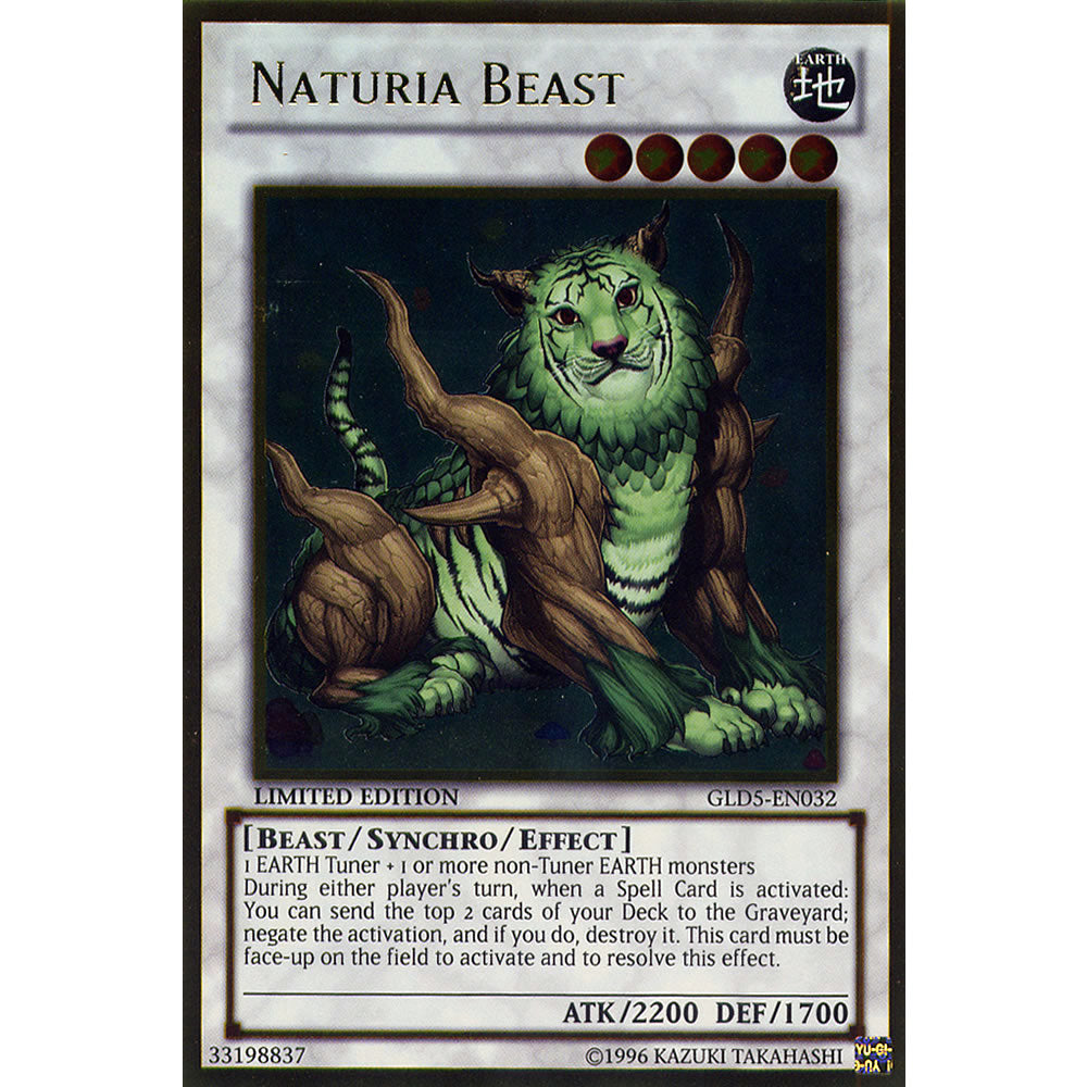 Naturia Beast GLD5-EN032 Yu-Gi-Oh! Card from the Gold Series: Haunted Mine Set