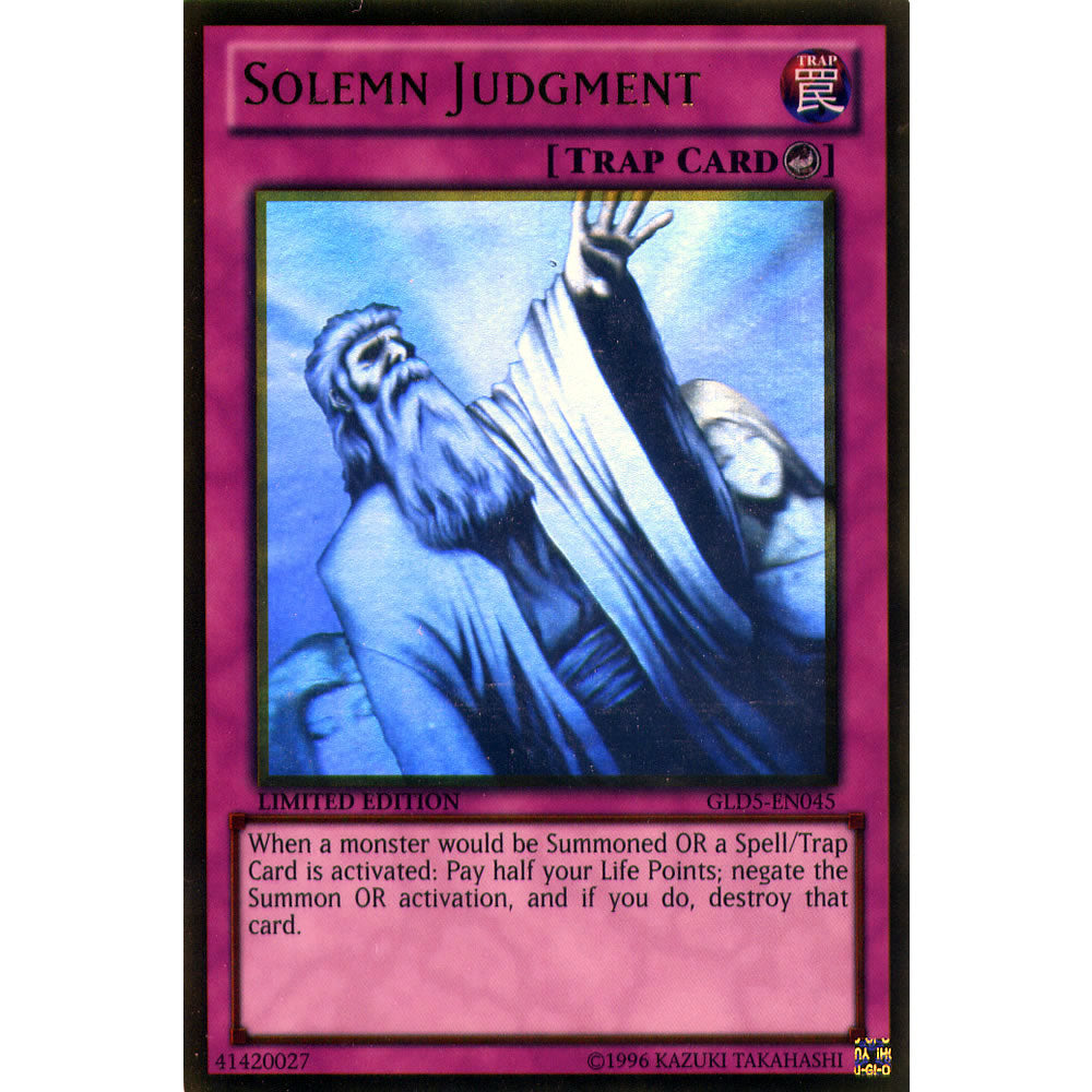 Solemn Judgment GLD5-EN045 Yu-Gi-Oh! Card from the Gold Series: Haunted Mine Set