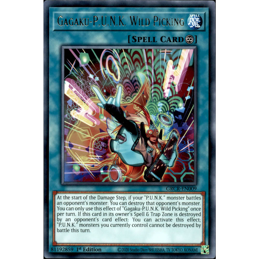 Gagaku-P.U.N.K. Wild Picking GRCR-EN009 Yu-Gi-Oh! Card from the The Grand Creators Set