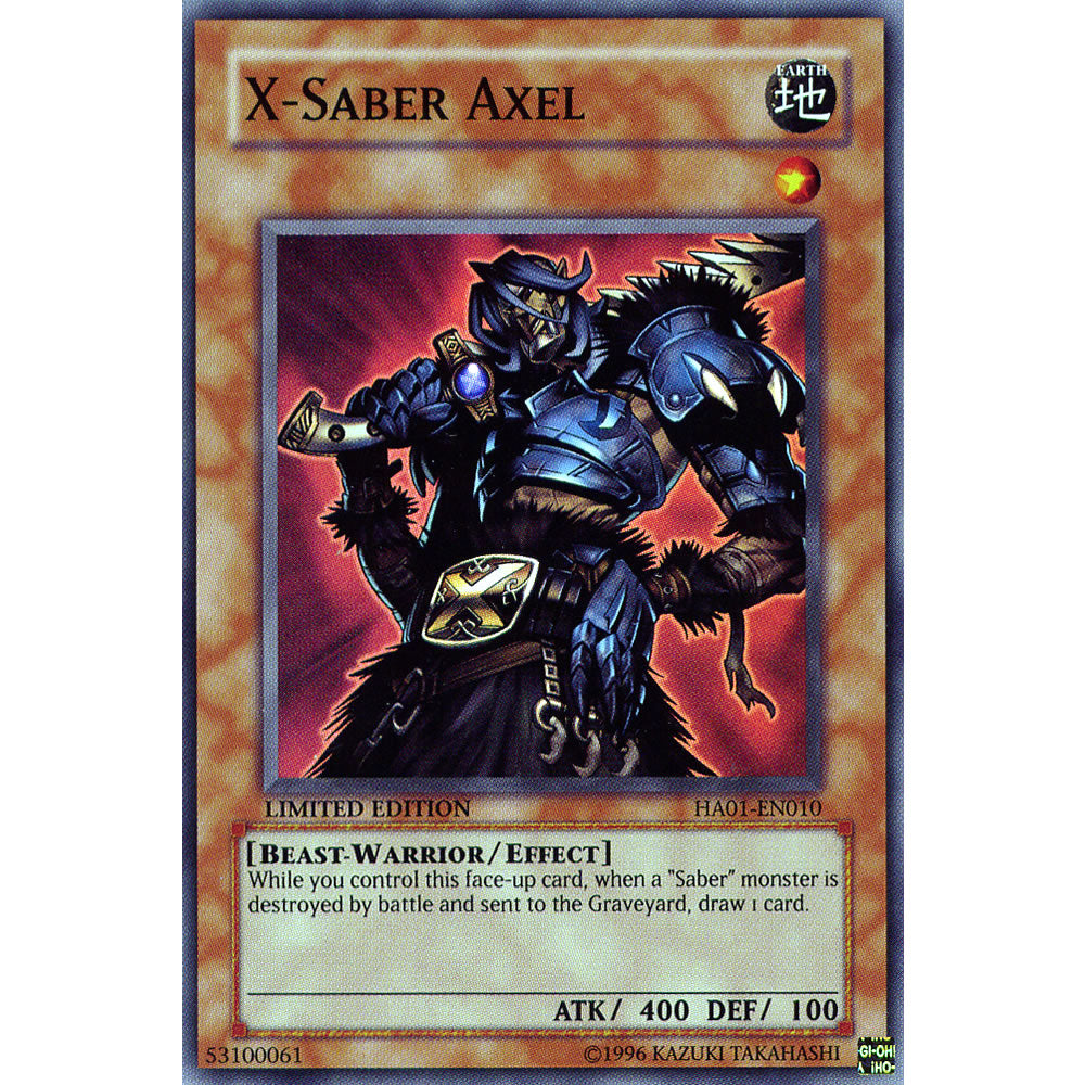 X-Saber Axel HA01-EN010 Yu-Gi-Oh! Card from the Hidden Arsenal 1 Set