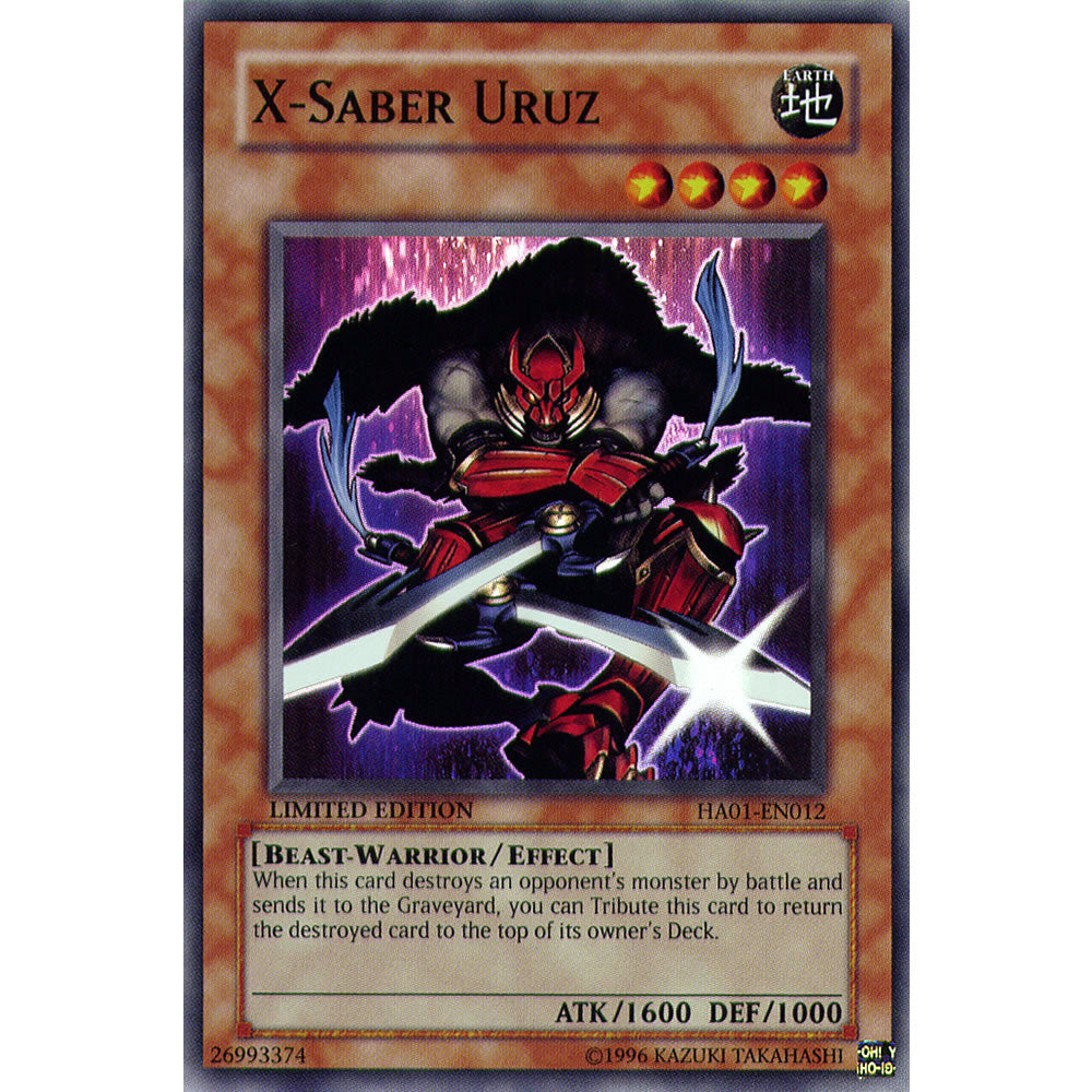 X-Saber Uruz HA01-EN012 Yu-Gi-Oh! Card from the Hidden Arsenal 1 Set