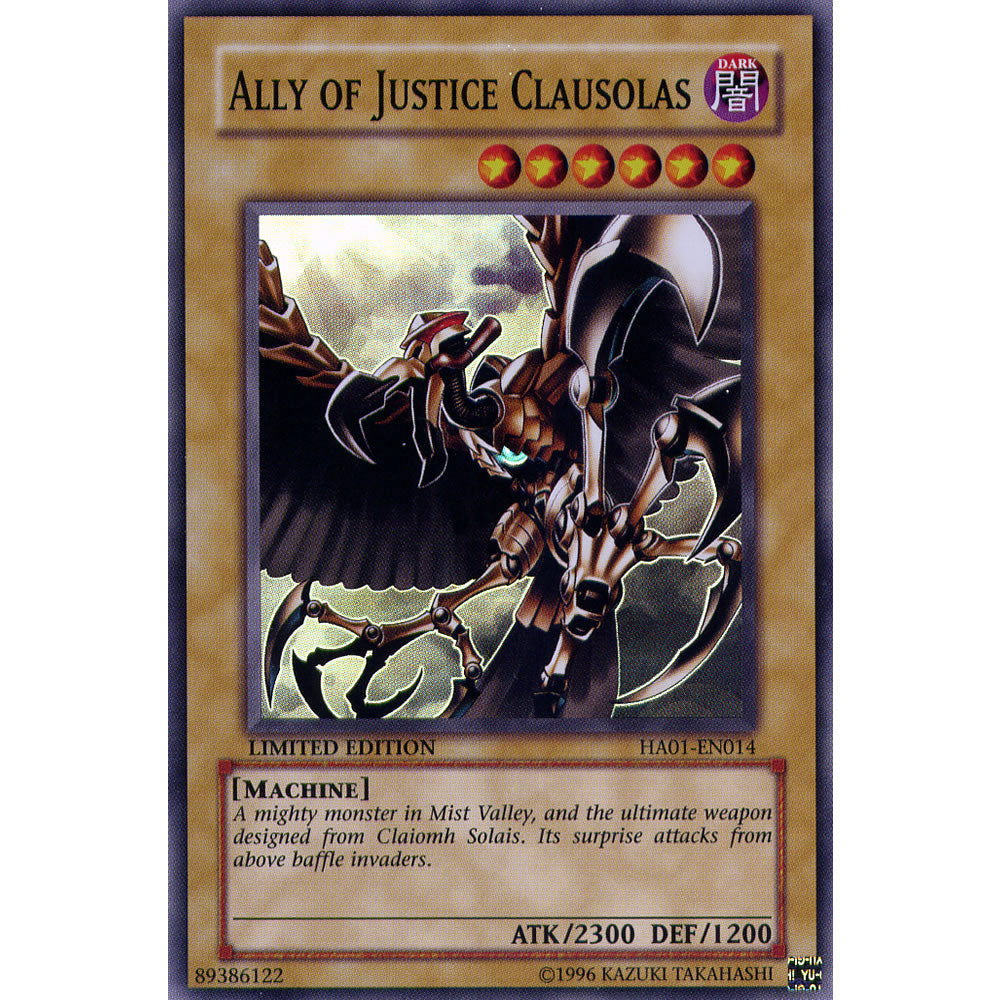 Ally of Justice Clausolas HA01-EN014 Yu-Gi-Oh! Card from the Hidden Arsenal 1 Set