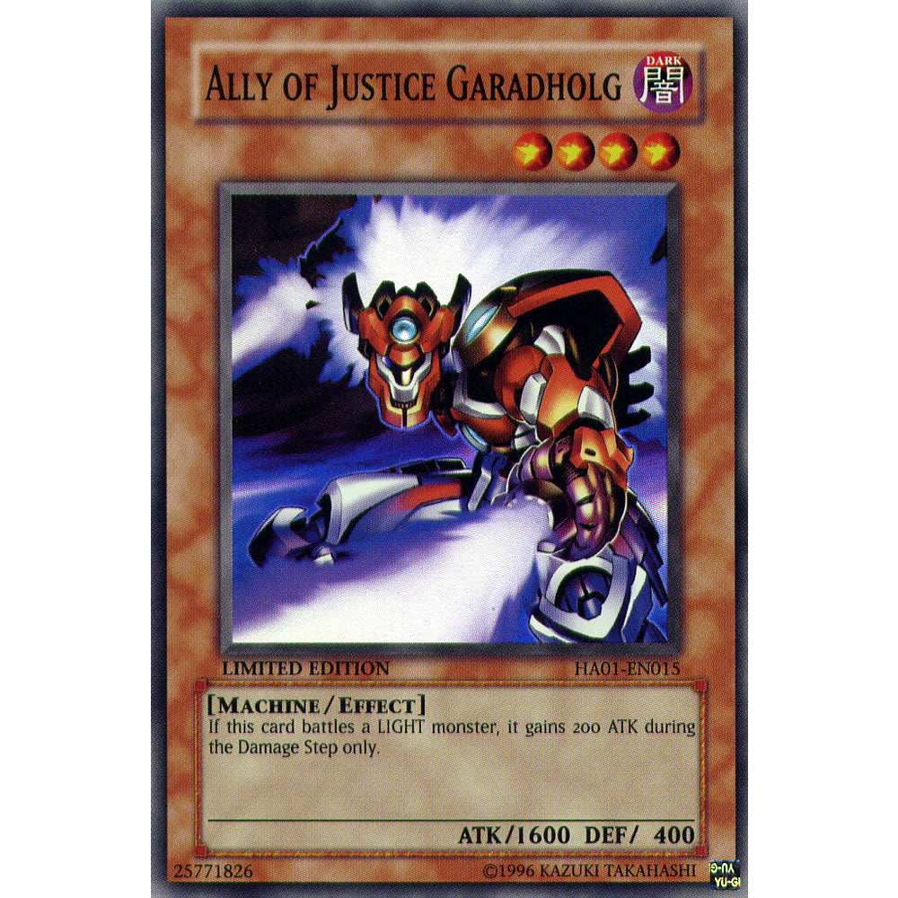 Ally of Justice Garadholg HA01-EN015 Yu-Gi-Oh! Card from the Hidden Arsenal 1 Set
