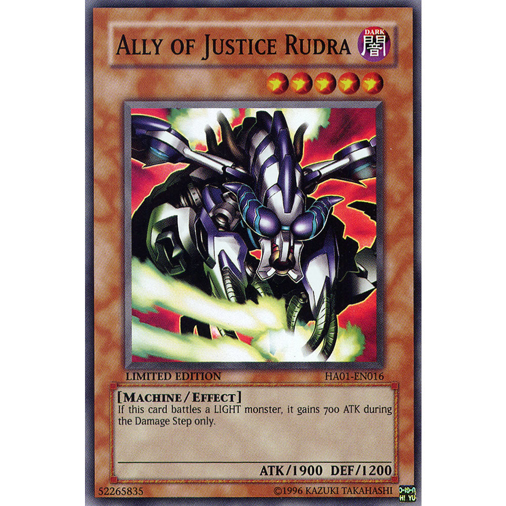 Ally of Justice Rudra HA01-EN016 Yu-Gi-Oh! Card from the Hidden Arsenal 1 Set