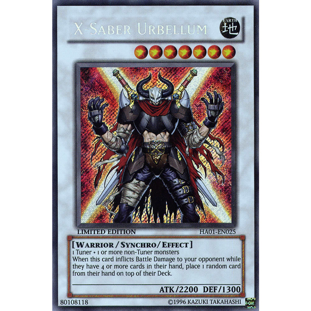 X-Saber Urbellum HA01-EN025 Yu-Gi-Oh! Card from the Hidden Arsenal 1 Set