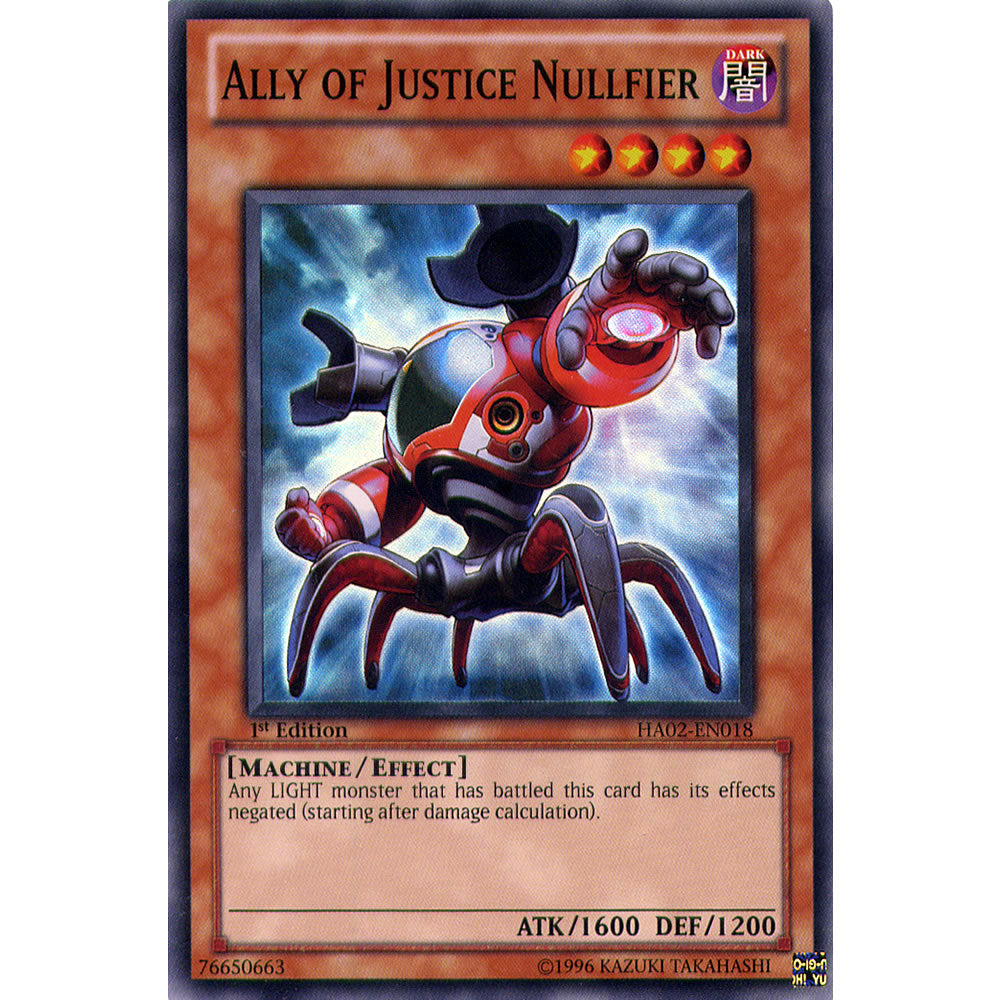 Ally of Justice Nullfier HA02-EN018 Yu-Gi-Oh! Card from the Hidden Arsenal 2 Set