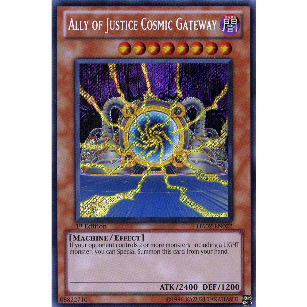Ally of Justice Cosmic Gateway HA02-EN022 Yu-Gi-Oh! Card from the Hidden Arsenal 2 Set