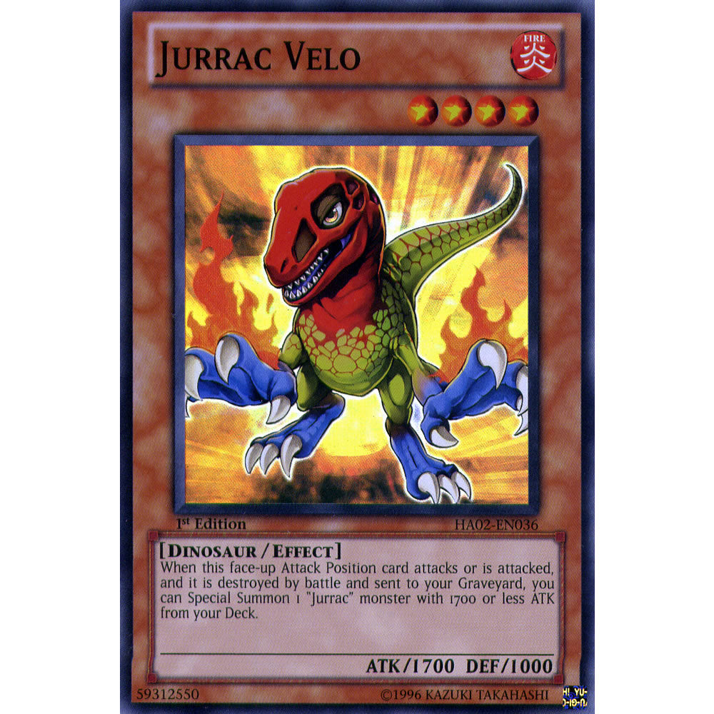 Jurrac Velo HA02-EN036 Yu-Gi-Oh! Card from the Hidden Arsenal 2 Set