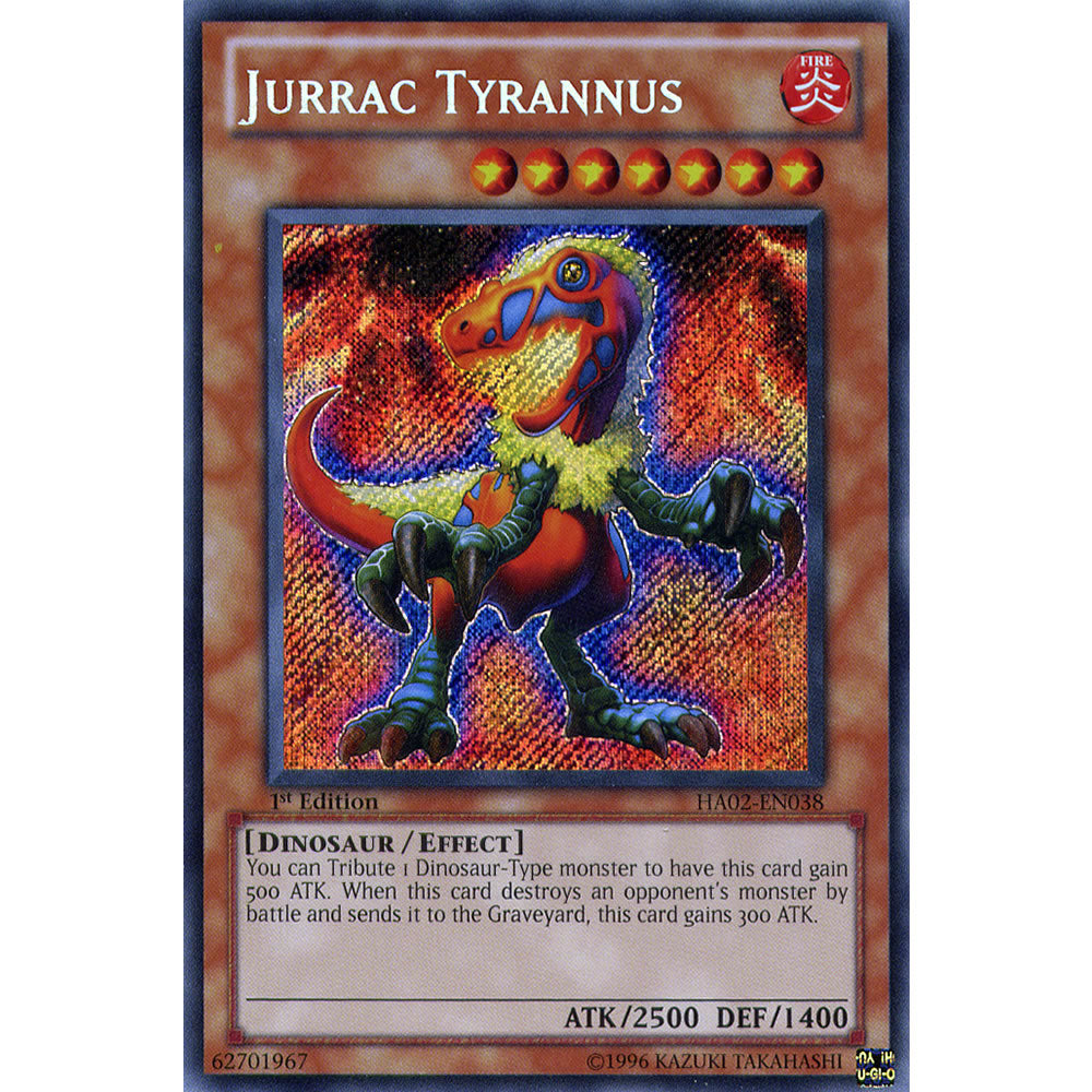 Jurrac Tyrannus HA02-EN038 Yu-Gi-Oh! Card from the Hidden Arsenal 2 Set