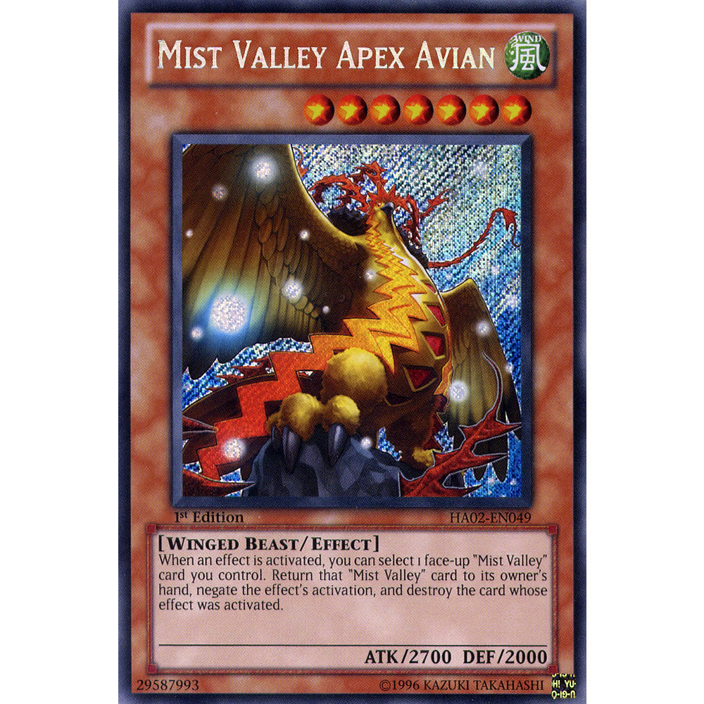 Mist Valley Apex Avian HA02-EN049 Yu-Gi-Oh! Card from the Hidden Arsenal 2 Set
